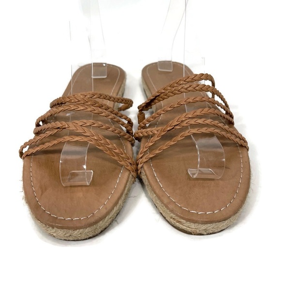 Madewell Kathryn Leather Braided Multi-Strap Espadrille Slide Sandal Size 11 - Picture 3 of 10